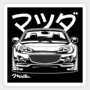 Miata MX-5 Line Art (White Print) Magnet